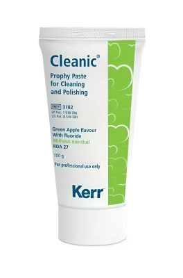 Cleanic™ вкус зеленого яблока с фтором,туба (100г) Паста для чистки и полирования зубов Kerr