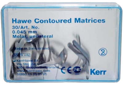 Матрицы 390 Hawe Contoured стальная тол.0,045мм Премоляры двусторонние 30шт Kerr