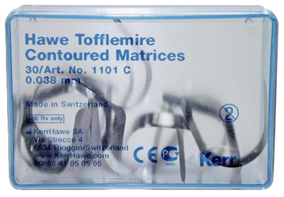 Матрицы 1101 C Hawe Tofflemire Contoured Matrices стальная тол.0,038мм 30шт Kerr
