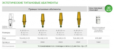 Абатмент прямой эстетич. титановый 3501 TLA-H1,5-CS AlphaBio - вид 1 миниатюра