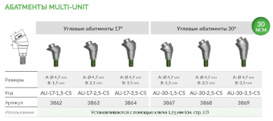 Угловой абатмент UNIVERSE 3864 AU-17-3,5-CS AlphaBio