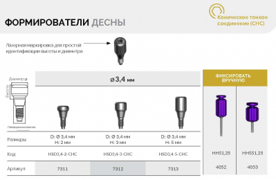 Формирователь десны 7311 HSD3.4-2-CHC AlphaBio