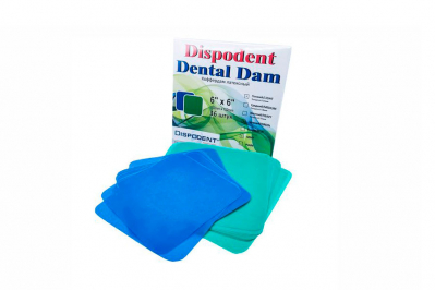 Листы латексные Dental Dam D Жесткий 0,22мм зеленый 152*152мм 36шт Dispodent