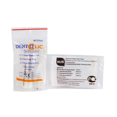 Dentoclic штифты стекловоконные полупрозрачные 1,3 мм.(желтые) 5шт ITENA