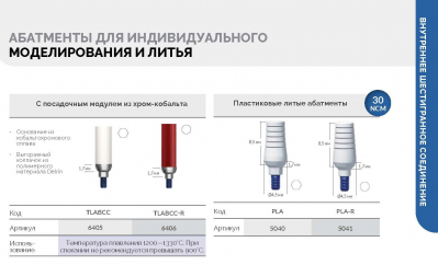 Абатмент для индивидуал. моделирования с основованием CrCo 6405 TLABCC AlphaBio