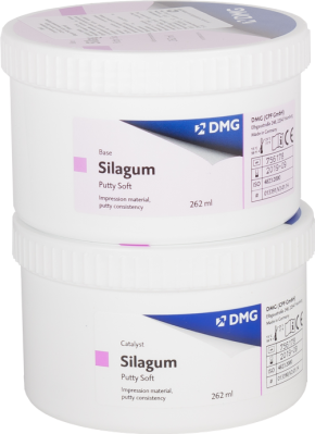 Silagum Putty Soft 2*262мл А-силикон для базовых оттисков DMG