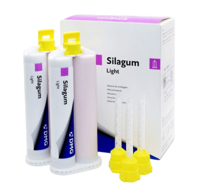 Silagum Light Normal Setting 2*50мл+12 наконечников А-силикон для коррегирующих оттисков DMG