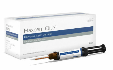 Maxcem Elite™ Mini Kit прозрачный (TR) шприц-автомикс 5г Самопротравливающий, самоадгезивный цемент постоянной фиксации Kerr