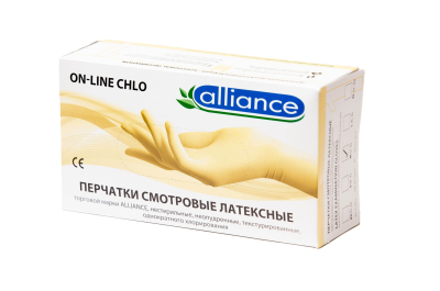 Перчатки латексные XS 100шт Alliance