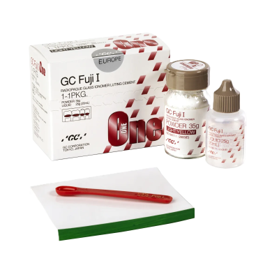 Fuji 1 порошок+жидкость 35г+25г Стеклоиономерный цемент для постоянной фиксации GC