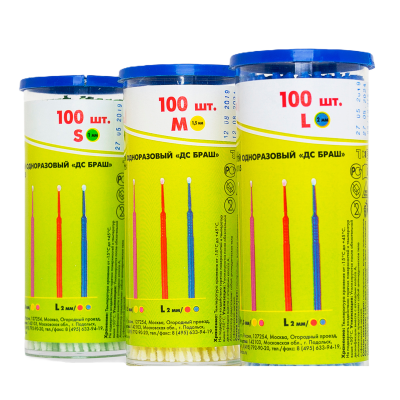 Аппликаторы Regular (L) красный, синий 2мм. 100шт Dental Combo