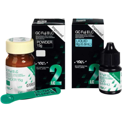 Fuji II LC A2 порошок 15гр+8гр Стеклоиономерный цемент для постоянной фиксации GC - вид 1 миниатюра