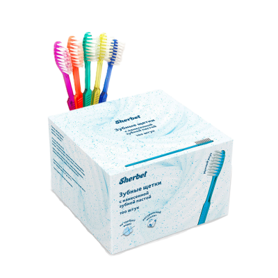 Зубные щетки импрегнированные зубной пастой 100шт Sherbet