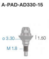 Прямой P.A.D. абатмент A-PAD-AD330-15 Sweden&Martina - вид 1 миниатюра