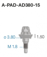 Прямой P.A.D. абатмент A-PAD-AD380-15 Sweden&Martina - вид 1 миниатюра