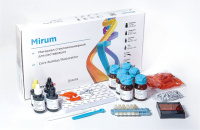 Mirum цемент стоматологический 300 набор Ассорти флакон 30гр+6,5мл+6,5мл+8мл+аксесс. РусМед