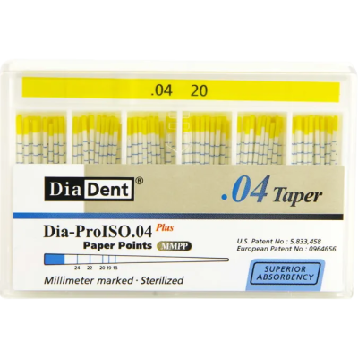 Штифты бумажные кон. 04 №20 100шт DiaDent