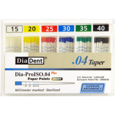 Штифты бумажные кон. 04 Асс.15-40 100шт DiaDent