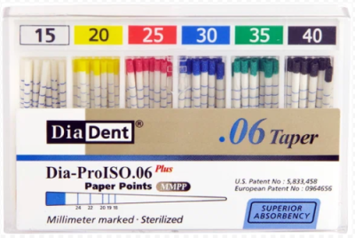 Штифты бумажные кон. 06 Асс.15-40 100шт DiaDent