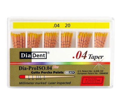 Штифты гуттаперчевые кон. 04 №20 60шт DiaDent