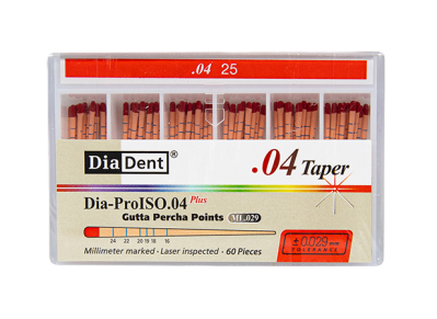 Штифты гуттаперчевые кон. 04 №25 60шт DiaDent